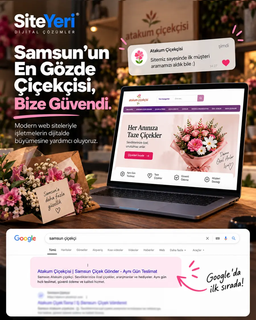 Çiçekçi web sitesi örneği